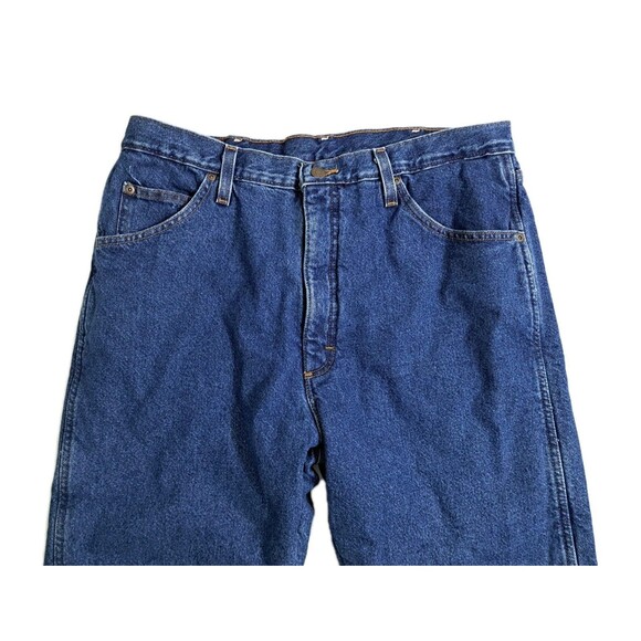 Wrangler Rugged Wear Mens 38x34Fleece Lined Jeans Red Cuff Workwear Denim Winter - Picture 2 of 8